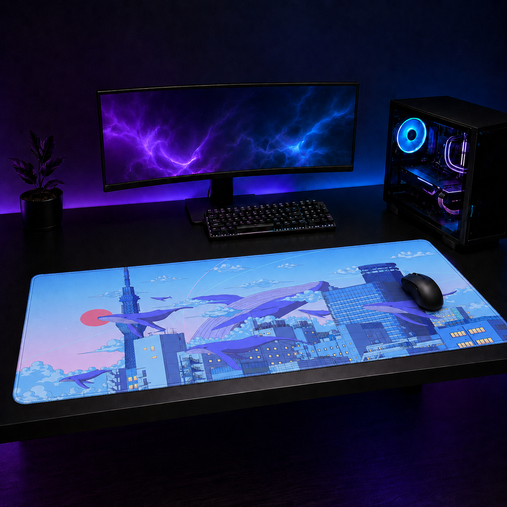 Whales XXL Gaming Mouse Pad & Desk Mat (36×16)