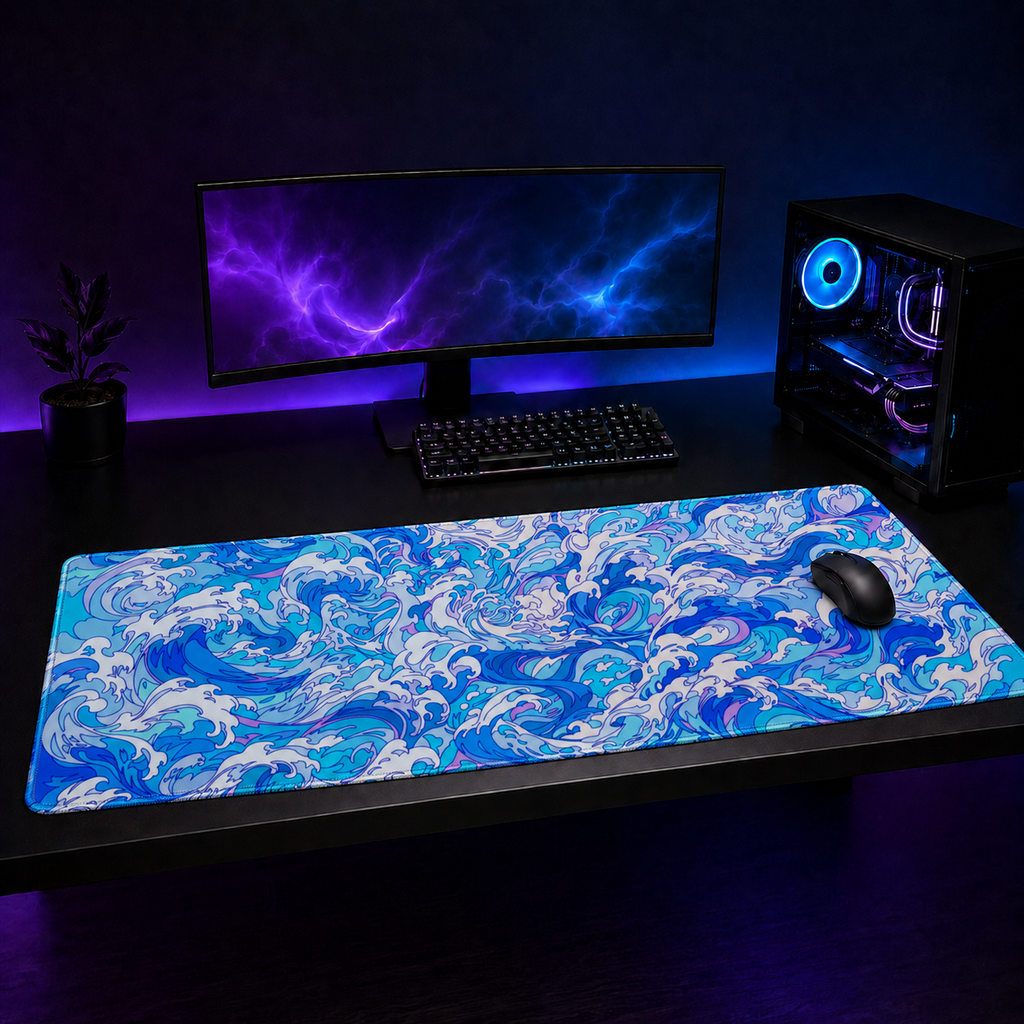 Waves 2 XXL Gaming Mouse Pad & Desk Mat (36×16)