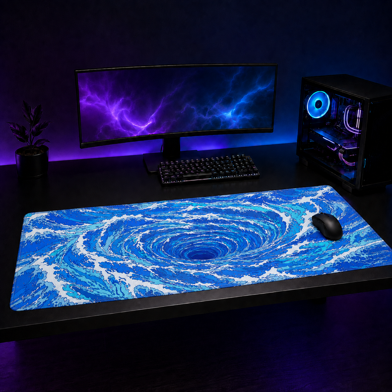 Waves 3 XXL Gaming Mouse Pad & Desk Mat (36×16)