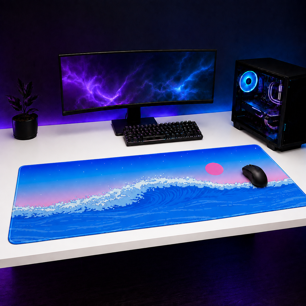 Waves XXL Gaming Mouse Pad & Desk Mat (36×16)