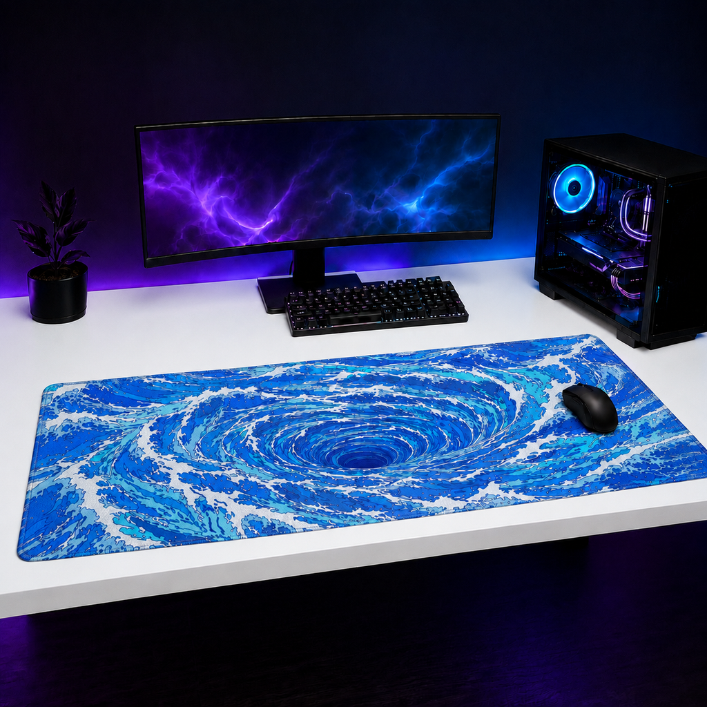 Waves 3 XXL Gaming Mouse Pad & Desk Mat (36×16)