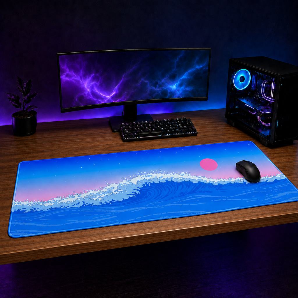 Waves XXL Gaming Mouse Pad & Desk Mat (36×16)