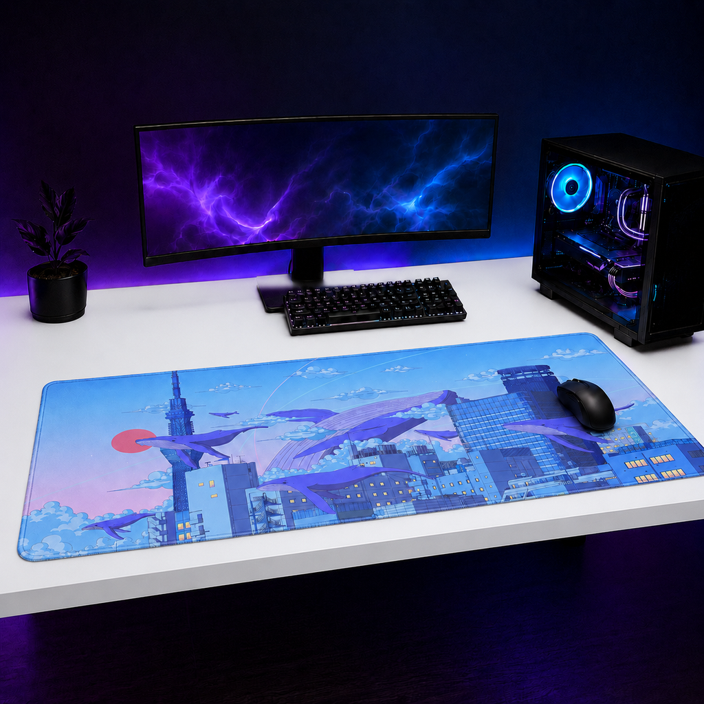 Whales XXL Gaming Mouse Pad & Desk Mat (36×16)