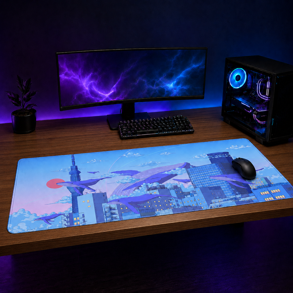 Whales XXL Gaming Mouse Pad & Desk Mat (36×16)