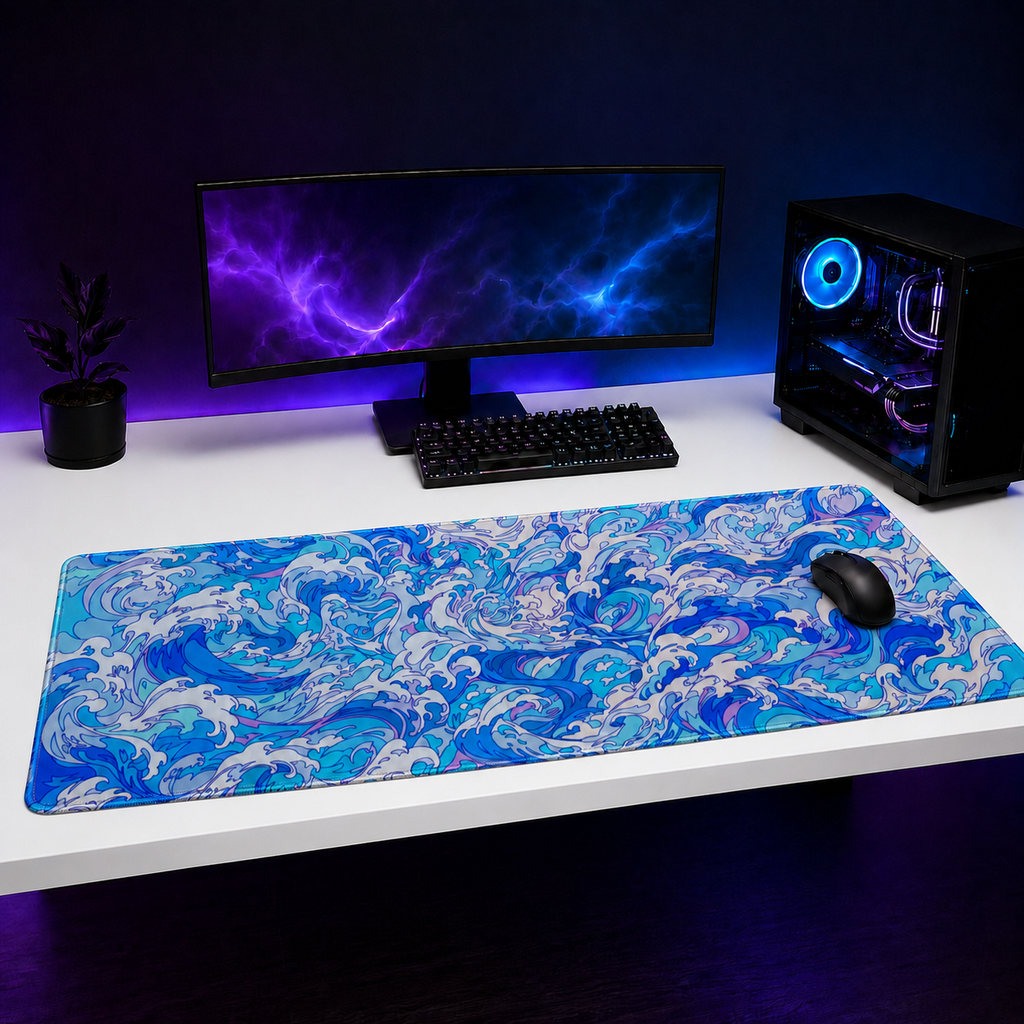 Waves 2 XXL Gaming Mouse Pad & Desk Mat (36×16)