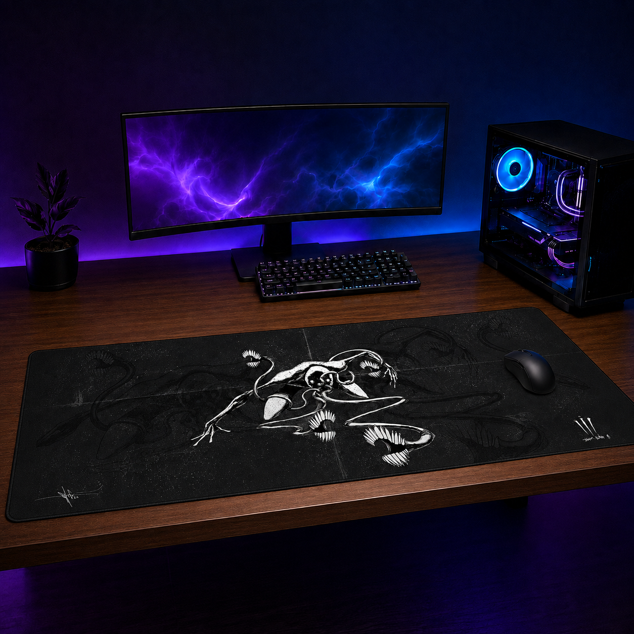 Tourettes XXL Gaming Mouse Pad & Desk Mat (36×16)
