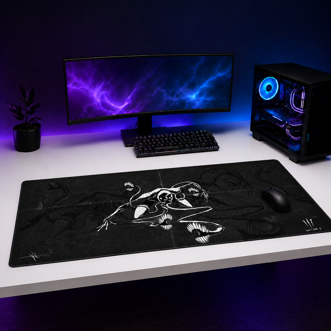 Tourettes XXL Gaming Mouse Pad & Desk Mat (36×16)