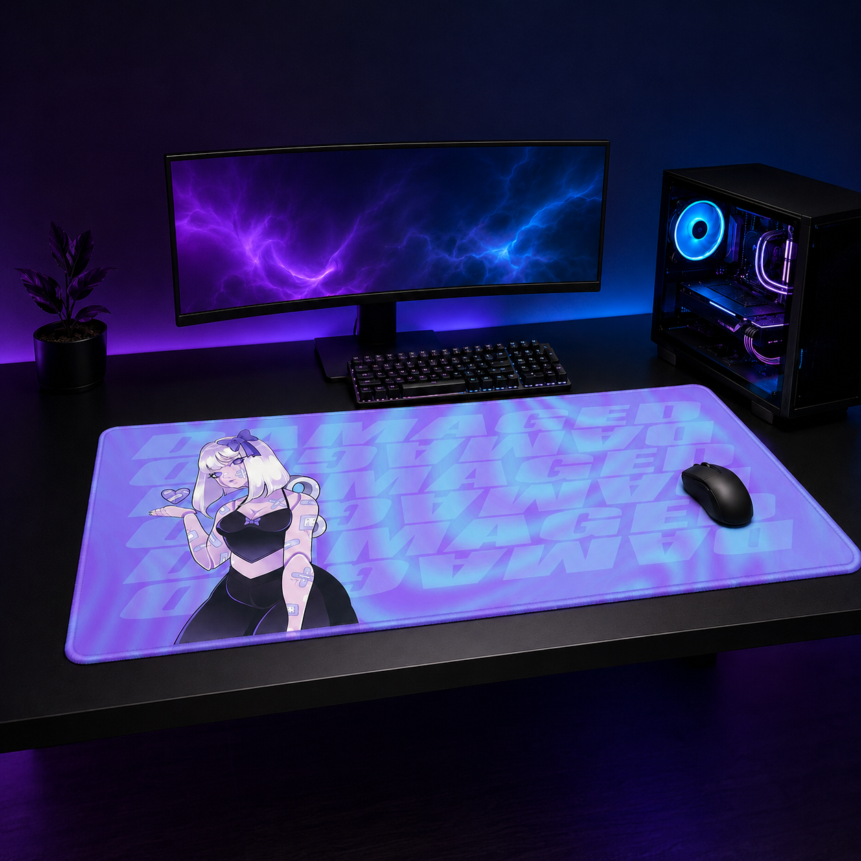 Damaged XXL Gaming Mouse Pad & Desk Mat (36×16)