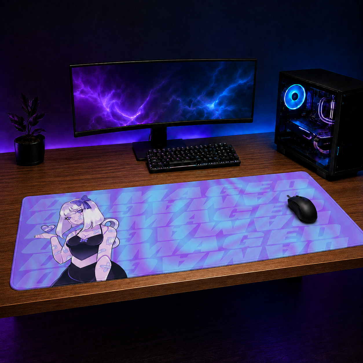 Damaged XXL Gaming Mouse Pad & Desk Mat (36×16)