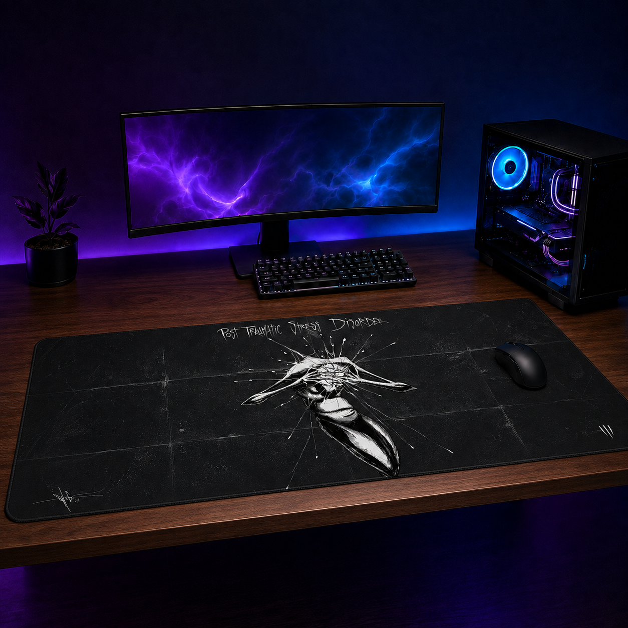 PTSD XXL Gaming Mouse Pad & Desk Mat (36×16)