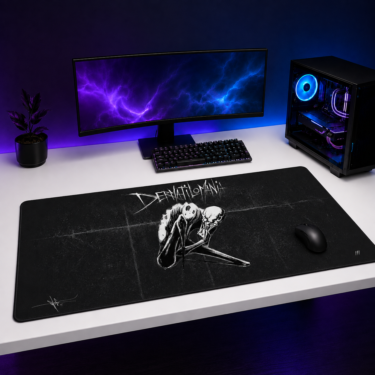 Dermatilomania XXL Gaming Mouse Pad & Desk Mat (36×16)