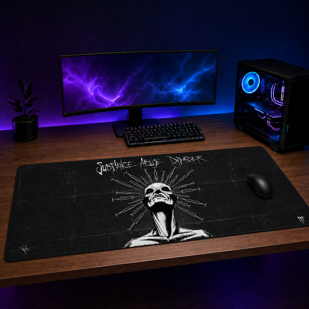 Substance Abuse Disorder XXL Gaming Mouse Pad & Desk Mat (36×16)