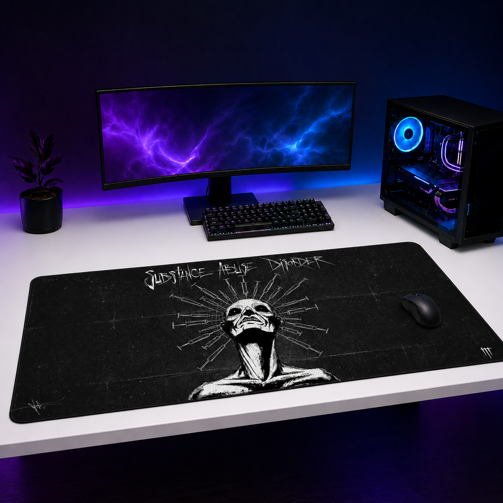 Substance Abuse Disorder XXL Gaming Mouse Pad & Desk Mat (36×16)