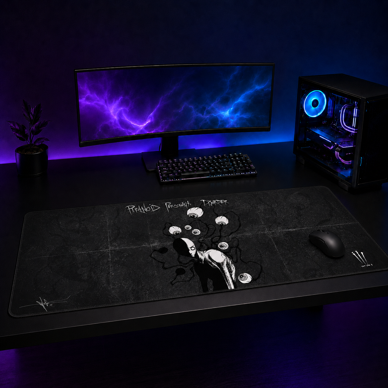 Paranoid Personality Disorder XXL Gaming Mouse Pad & Desk Mat (36×16)