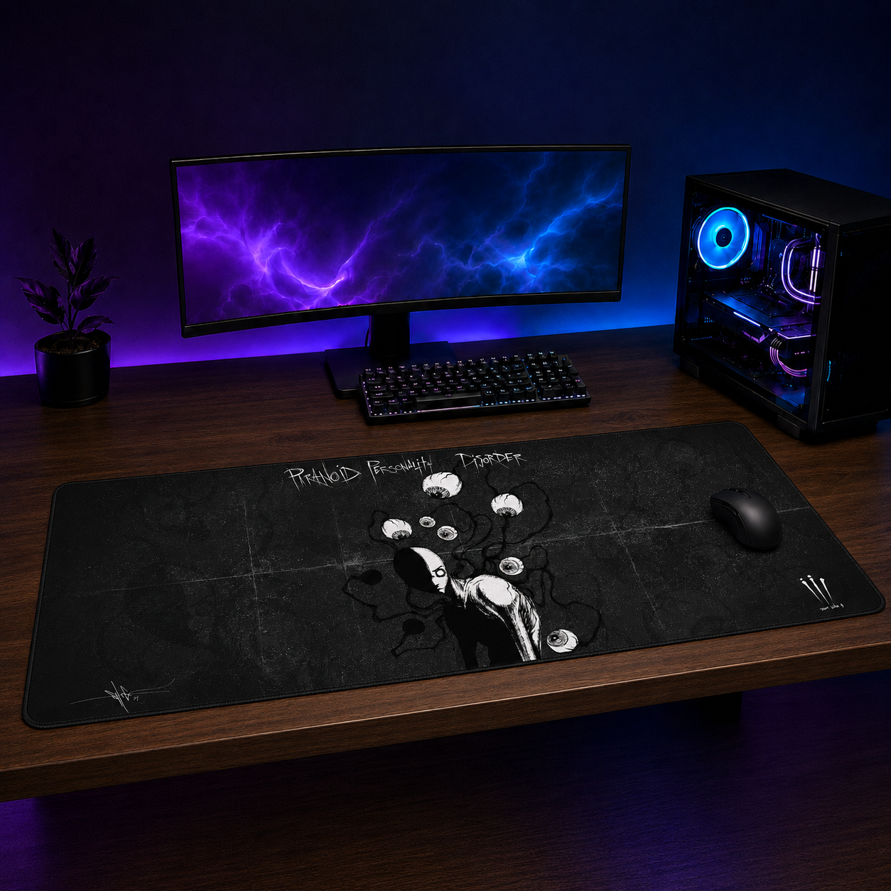 Paranoid Personality Disorder XXL Gaming Mouse Pad & Desk Mat (36×16)