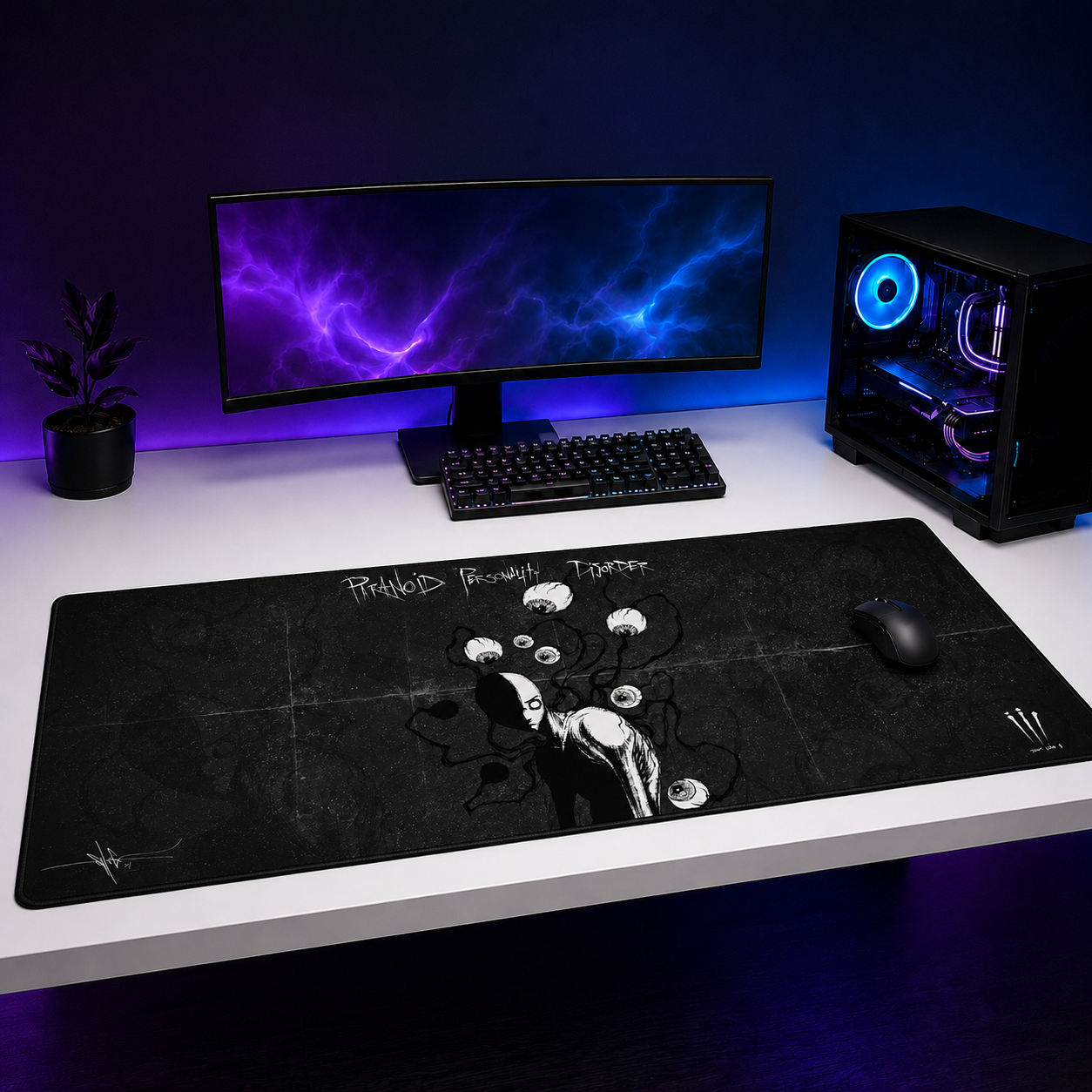 Paranoid Personality Disorder XXL Gaming Mouse Pad & Desk Mat (36×16)