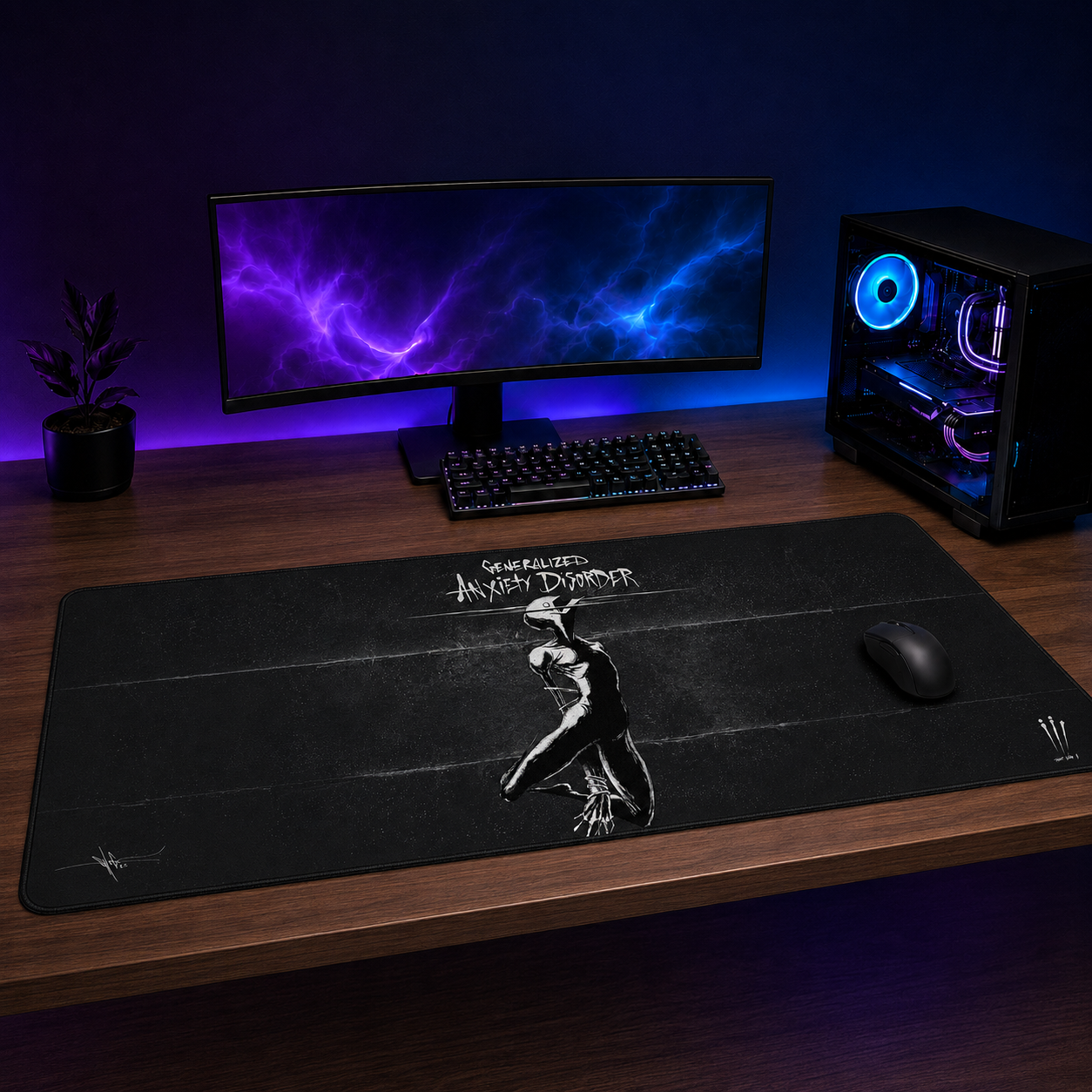 Generalized Anxiety Disorder XXL Gaming Mouse Pad & Desk Mat (36×16)