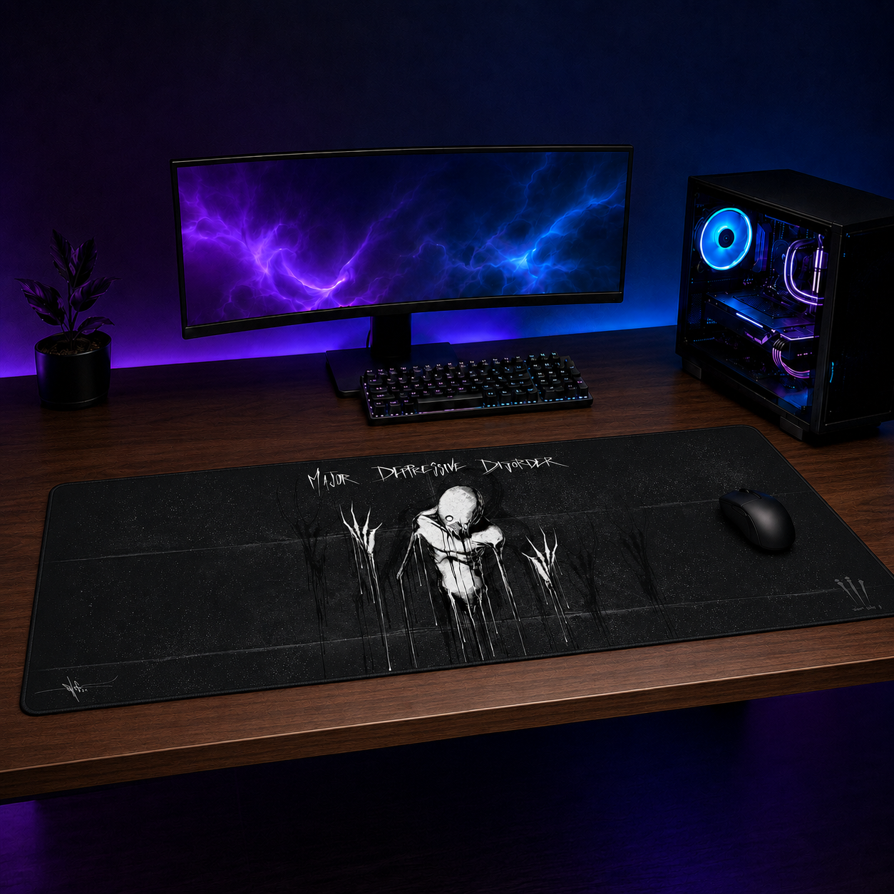 Major Depressive Disorder 2 XXL Gaming Mouse Pad & Desk Mat (36×16)