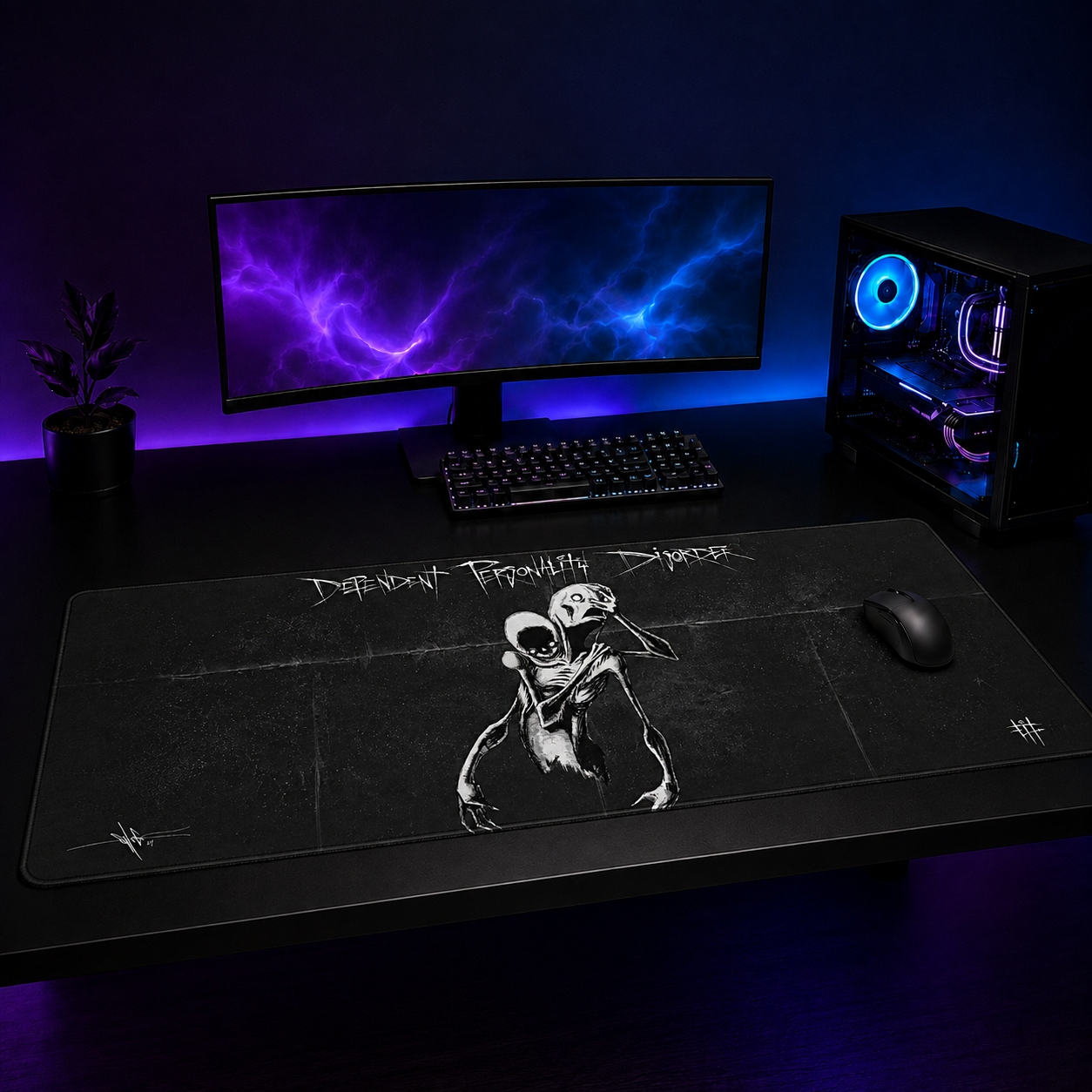 Dependent Personality Disorder XXL Gaming Mouse Pad & Desk Mat (36×16)