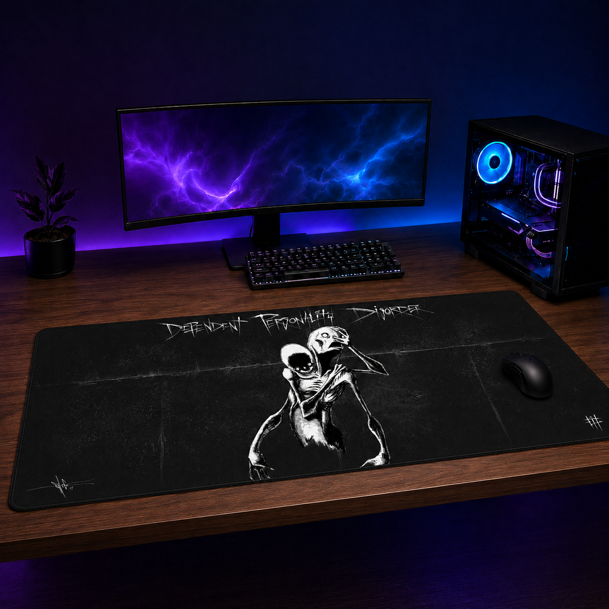 Dependent Personality Disorder XXL Gaming Mouse Pad & Desk Mat (36×16)