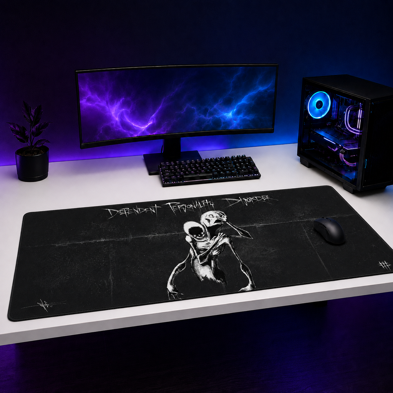 Dependent Personality Disorder XXL Gaming Mouse Pad & Desk Mat (36×16)