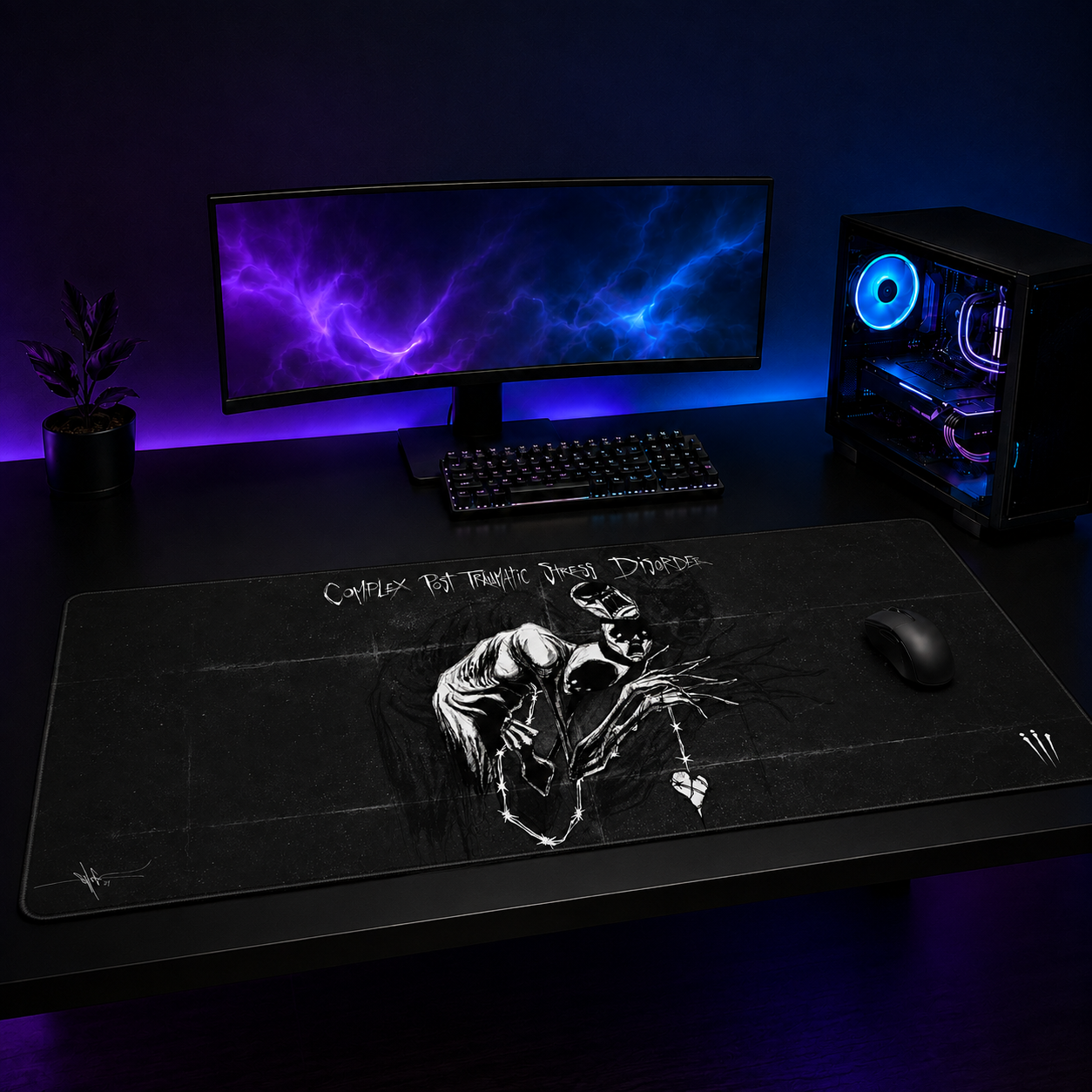 Complex PTSD XXL Gaming Mouse Pad & Desk Mat (36×16)
