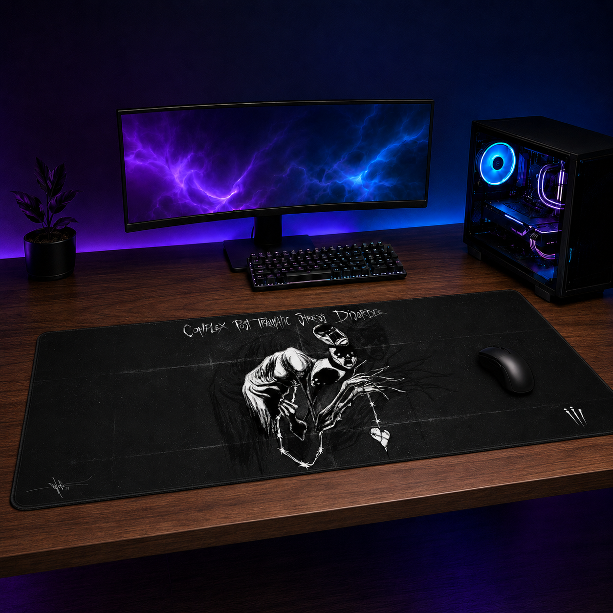 Complex PTSD XXL Gaming Mouse Pad & Desk Mat (36×16)