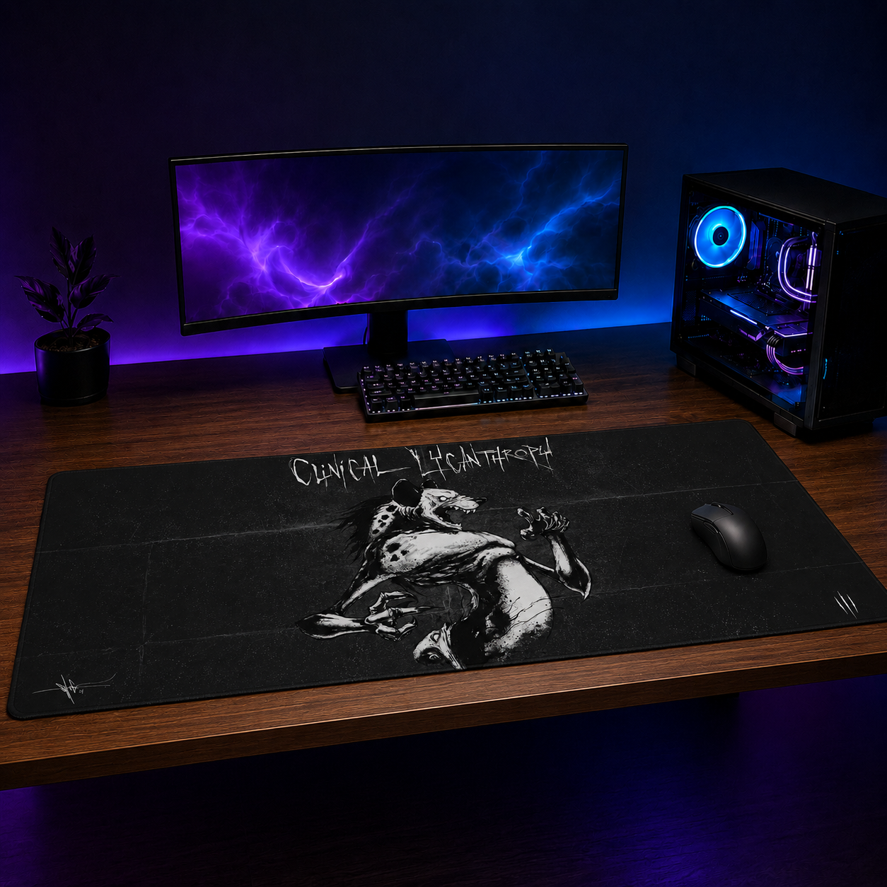 Clinical Lycanthropy XXL Gaming Mouse Pad & Desk Mat (36×16)