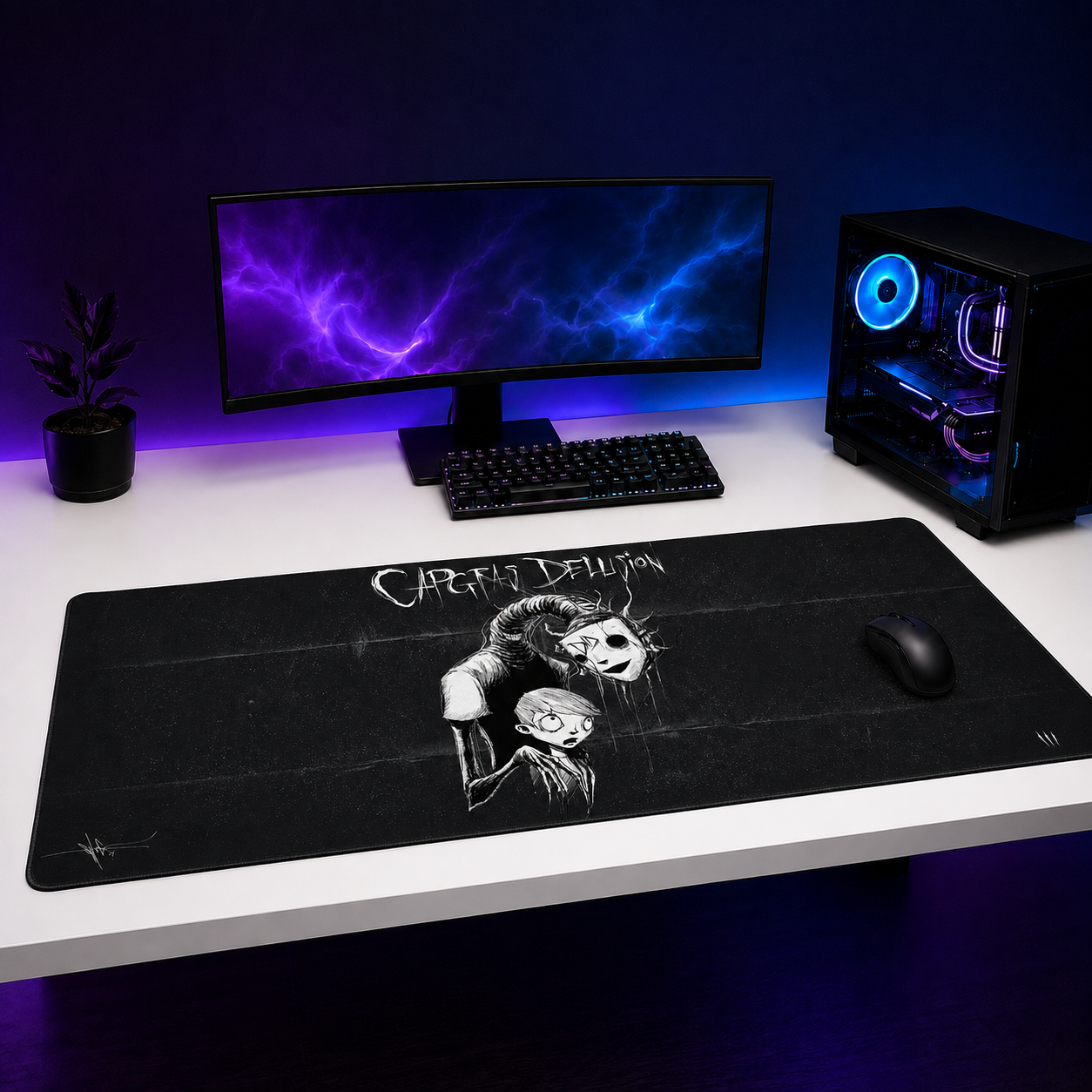 Capgras Delusion XXL Gaming Mouse Pad & Desk Mat (36×16)