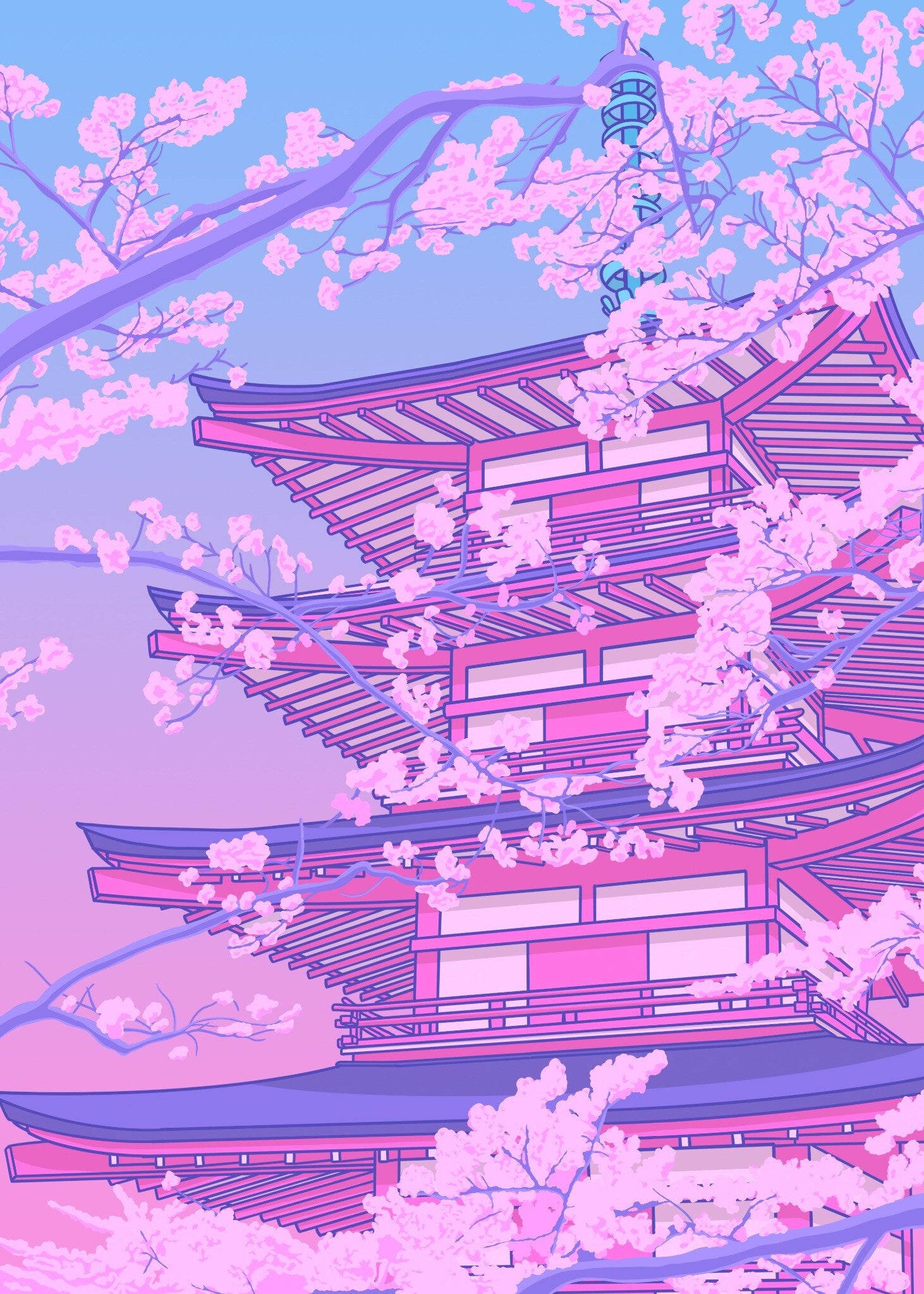 Sakura Shrine Acrylic Wall Art