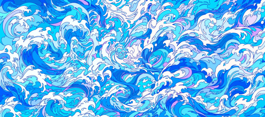 Waves 2 XXL Gaming Mouse Pad & Desk Mat (36×16)