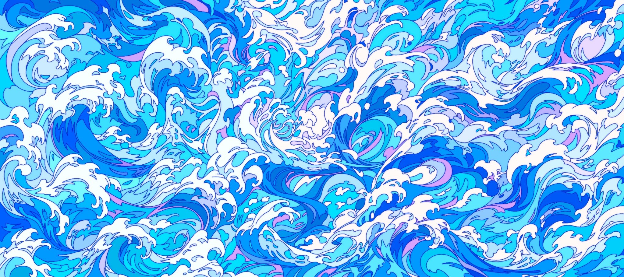 Waves 2 XXL Gaming Mouse Pad & Desk Mat (36×16)